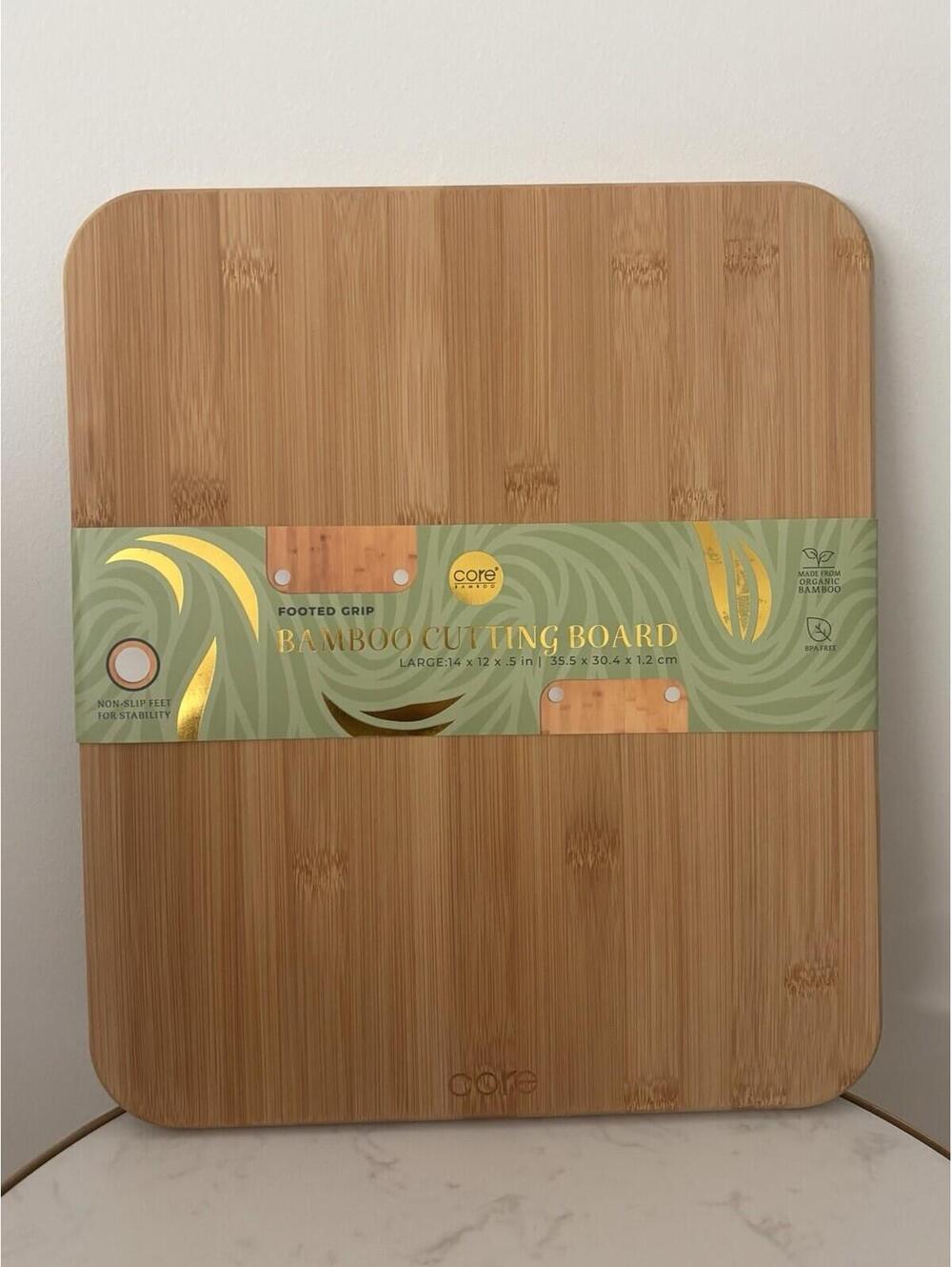 Footed Grip Core Organic Bamboo Kitchen Cutting Board Large BPA Free.NWT - Picture 3 of 8
